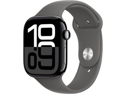 Watch Series 10 46 мм Jet Black (Глянцевый чёрный) Алюминиевый корпус с Stone Gray Sport Band - M/L (160-210 мм) 46039 - фото 112700