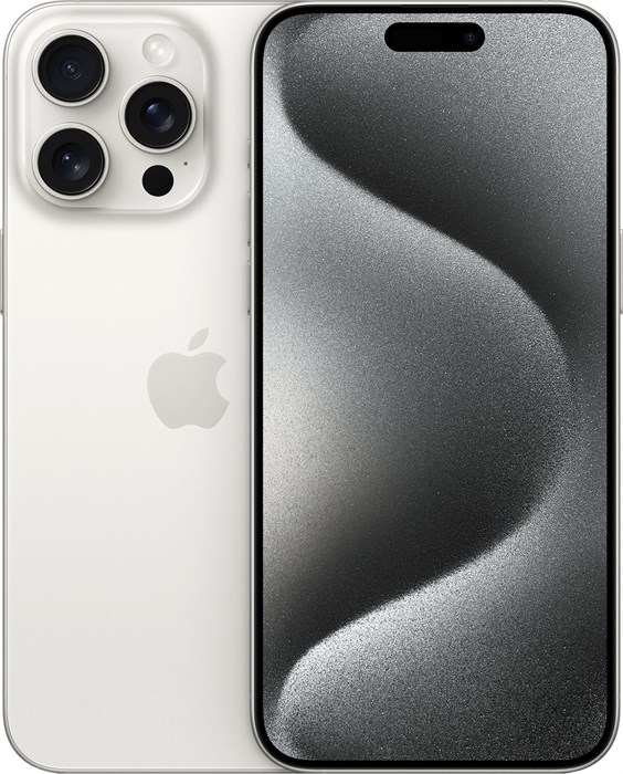 iPhone 15 Pro Max, 256 ГБ, White Titanium (Белый Титан), nano Sim + eSim MU6Q3J - фото 15538