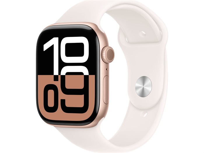 Watch Series 10 42 мм Rose Gold (Розовое золото) Алюминиевый корпус с Light Blush Sport Band - M/L (150-200 мм) MWWY3-MXLP3-MWWJ3 - фото 20140