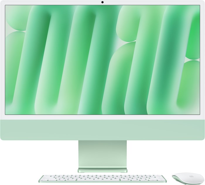 iMac 24, M4 (8c CPU, 8c GPU), RAM 16 ГБ, SSD 256 ГБ, английская раcкладка (KB-US), Green (Зелёный), MWUE3**/A, Standard glass MWUE3LL - фото 20633