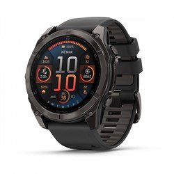 Fenix 8 - 51 мм, Amoled, Sapphire, угольно-серый DLC, пепельно-черный силиконовый ремешок 010-02905-21 - фото 24851