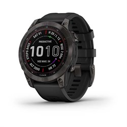 Fenix 7 Sapphire Solar титановый серый DLC с черным ремешком 010-02540-21 35670 - фото 80759