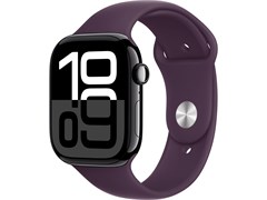 Watch Series 10 46 мм Jet Black (Глянцевый чёрный) Алюминиевый корпус с Plum Sport Band - S/M (140-190 мм) 46042
