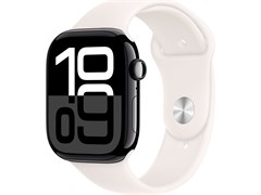 Watch Series 10 46 мм Jet Black (Глянцевый чёрный) Алюминиевый корпус с Light Blush Sport Band - M/L (160-210 мм) MWX13-MXM93