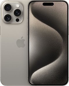 iPhone 15 Pro Max, 256 ГБ, Natural Titanium (Натуральный Титан), nano Sim + eSim MU6R3J