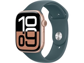 Watch Series 10, 42 мм, Rose Gold (Розовое золото), Алюминиевый корпус с Lake Green Sport Band - M/L (150-200 мм) MWWY3-MXLA3