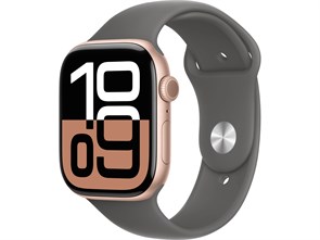 Watch Series 10, 42 мм, Rose Gold (Розовое золото), Алюминиевый корпус с Stone Gray Sport Band - S/M (130-180 мм) MWWY3-MXLG3