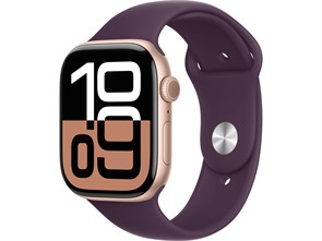 Watch Series 10, 42 мм, Rose Gold (Розовое золото), Алюминиевый корпус с Plum Sport Band - S/M (130-180 мм) MWWY3-MXLC3