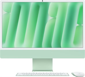 iMac 24, M4 (8c CPU, 8c GPU), RAM 16 ГБ, SSD 256 ГБ, английская раcкладка (KB-US), Green (Зелёный), MWUE3**/A, Standard glass MWUE3LL