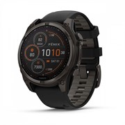 Fenix 8 - 47 мм, Solar, Sapphire, титановый угольно-серый DLC с черным ремешком 010-02906-11