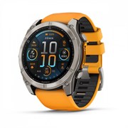 Fenix 8, 51 мм Amoled Sapphire Titanium светло-серый оранжевый силиконовый ремешок 010-02905-11 35686