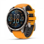 Fenix 8, 47 мм Amoled Sapphire Titanium светло-серый оранжевый силиконовый ремешок 010-02904-11 41399