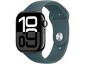 Watch Series 10, 46 мм, Jet Black (Глянцевый чёрный), Алюминиевый корпус с Lake Green Sport Band - M/L (160-210 мм) MWX13-MXLR3 - фото 20440