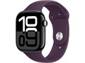 Watch Series 10, 46 мм, Jet Black (Глянцевый чёрный), Алюминиевый корпус с Plum Sport Band - S/M (140-190 мм) MWX13-MXLT3 - фото 20455